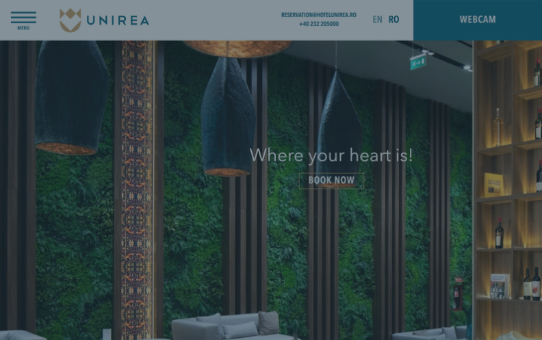 Comprehensible and laconic web-site for Unirea Hotel