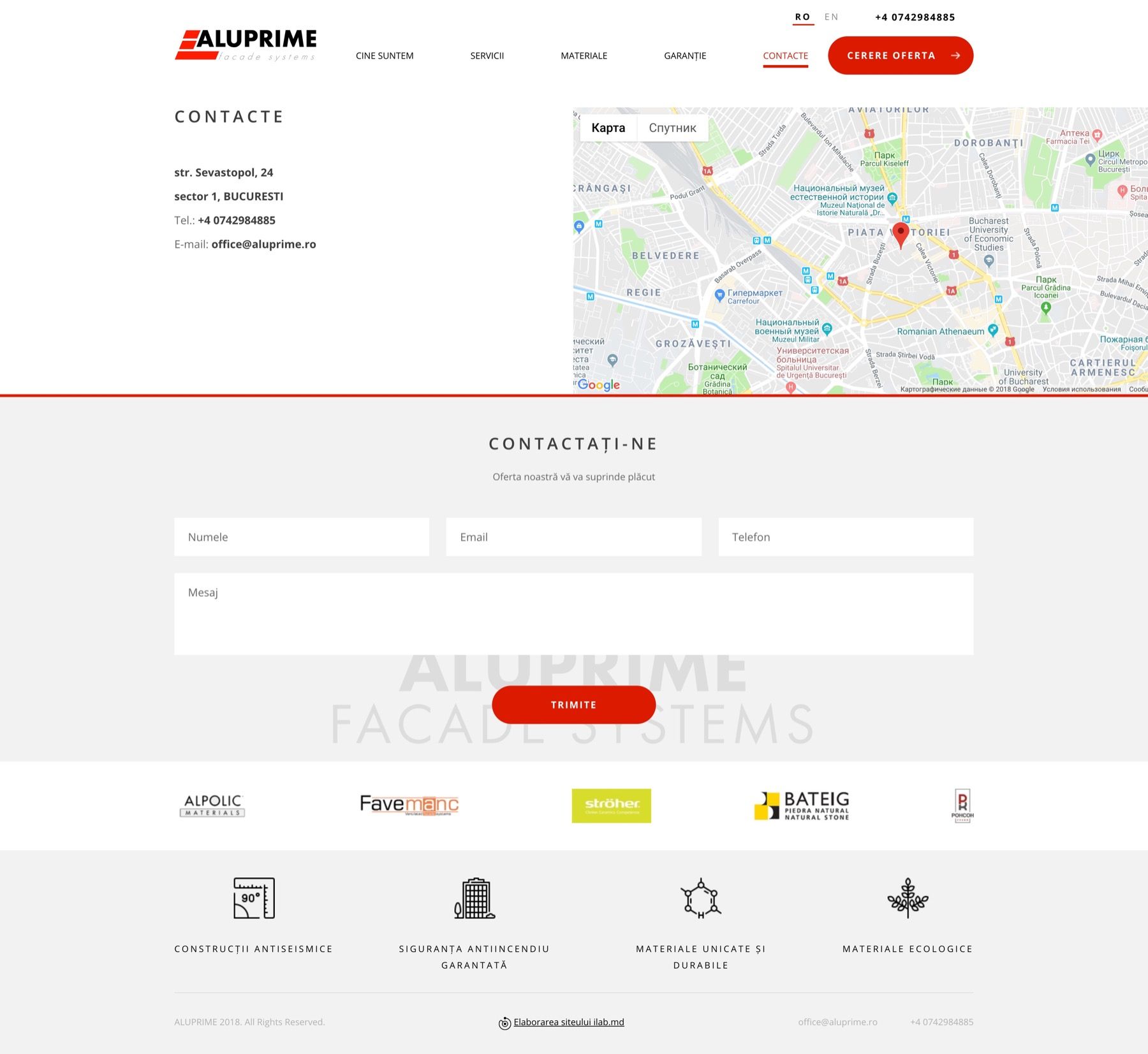 Website for Euroline-Construct