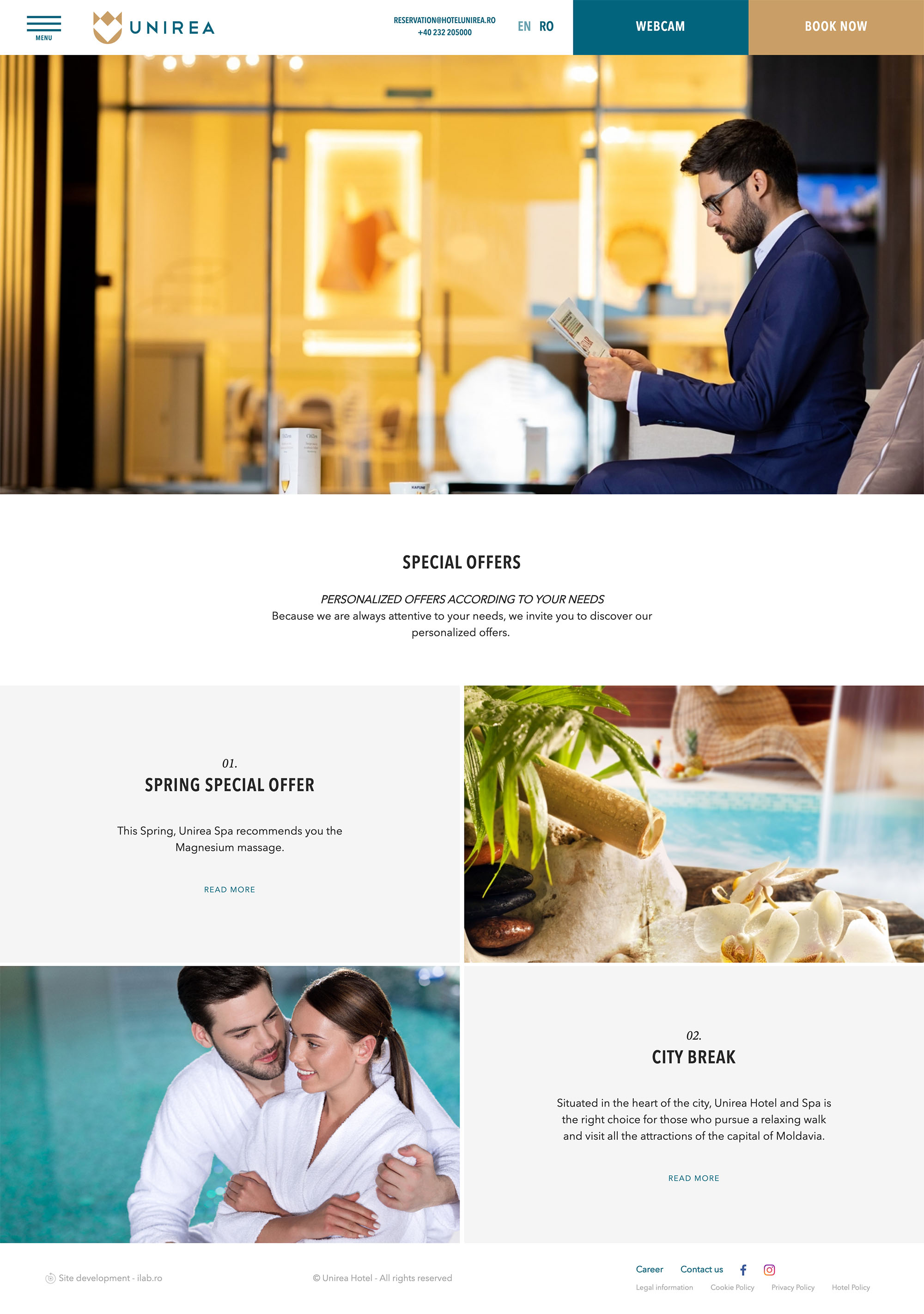 Comprehensible and laconic web-site for Unirea Hotel